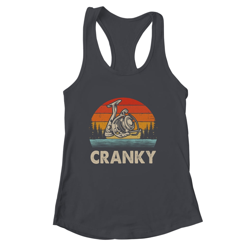 Funny Cranky Fishing Reel Humor Ideas Fishermen Vintage Shirt & Tank Top | siriusteestore
