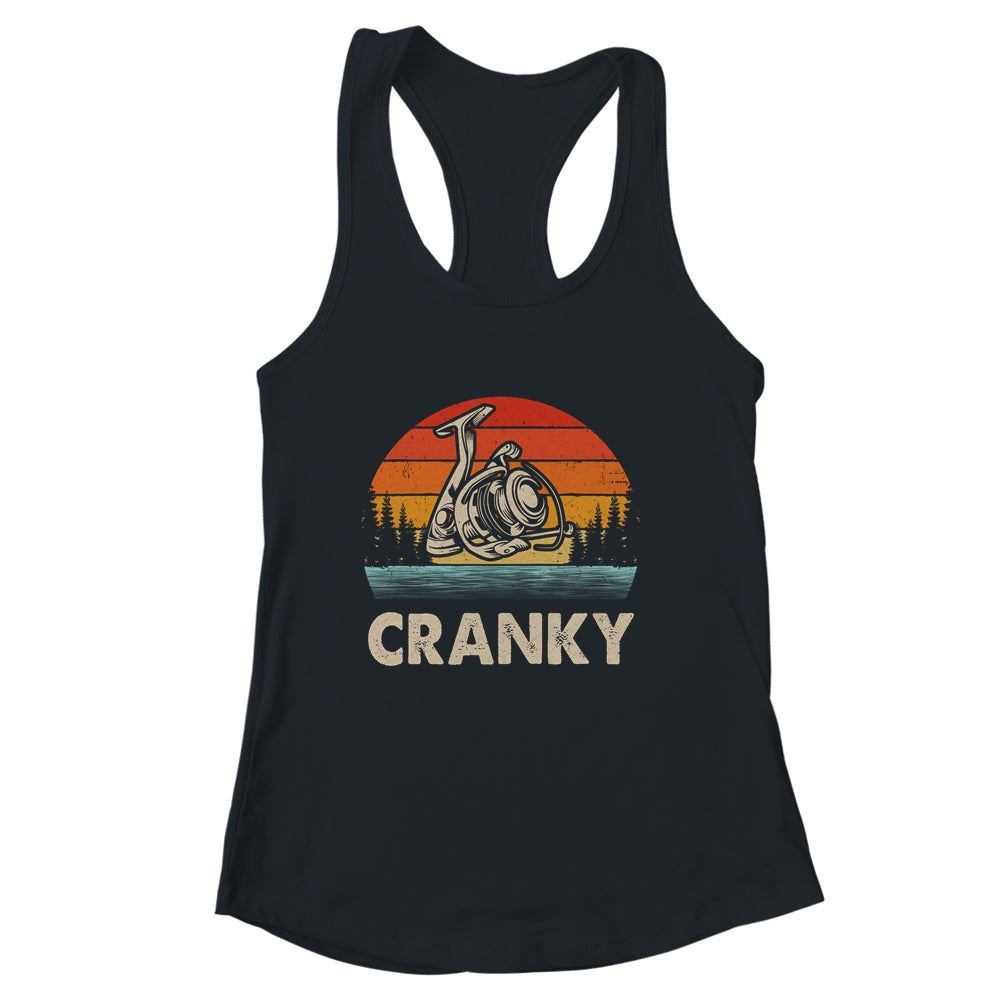 Funny Cranky Fishing Reel Humor Ideas Fishermen Vintage Shirt & Tank Top | siriusteestore