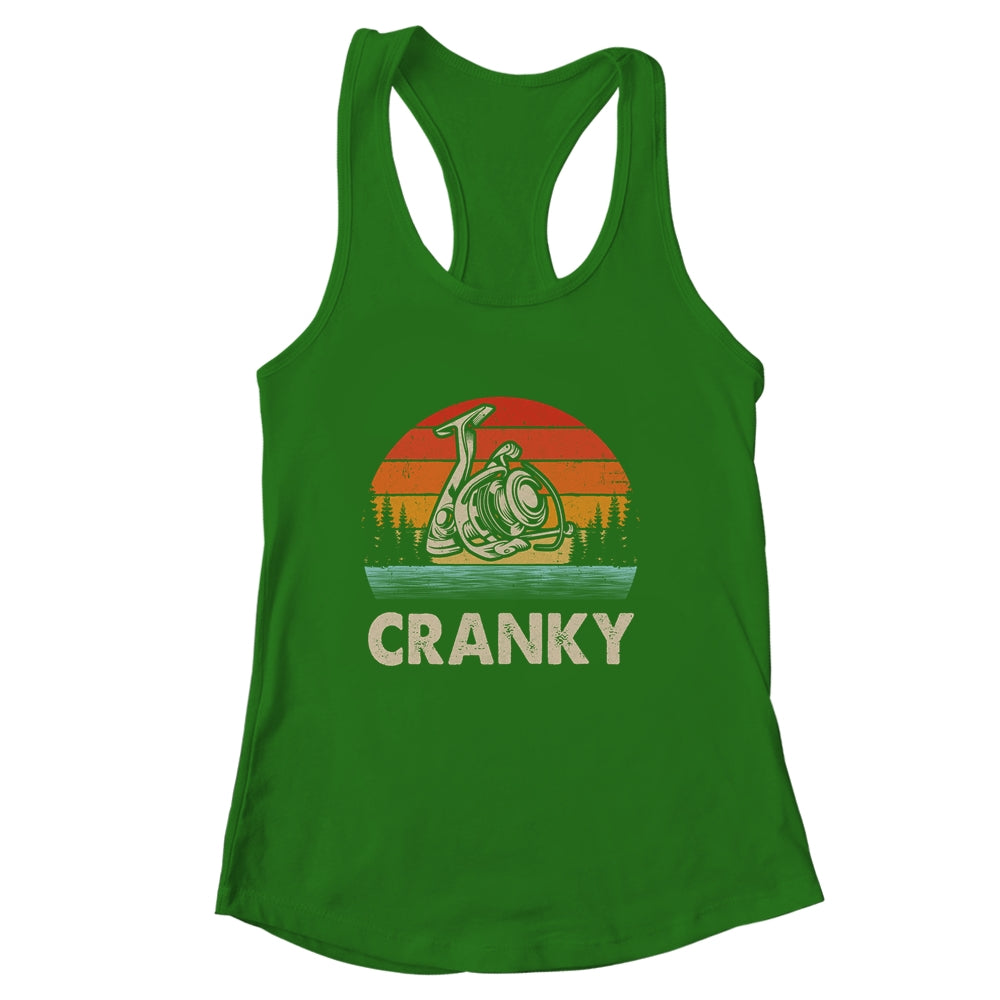 Funny Cranky Fishing Reel Humor Ideas Fishermen Vintage Shirt & Tank Top | siriusteestore