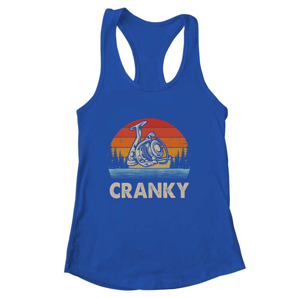 Funny Cranky Fishing Reel Humor Ideas Fishermen Vintage Shirt & Tank Top | siriusteestore
