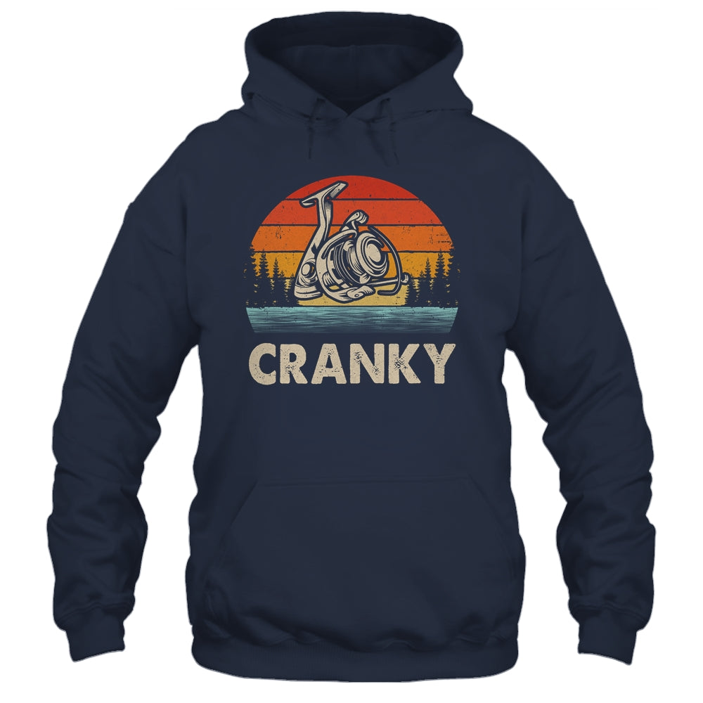Funny Cranky Fishing Reel Humor Ideas Fishermen Vintage Shirt & Tank Top | siriusteestore