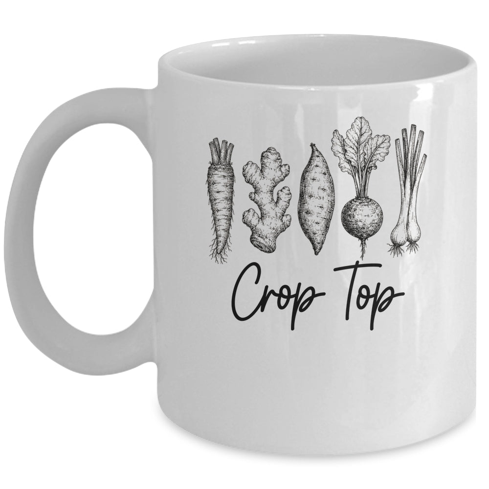 Funny Crop Top Gardening Pun Vegetable Art Gardeners Women Mug | siriusteestore