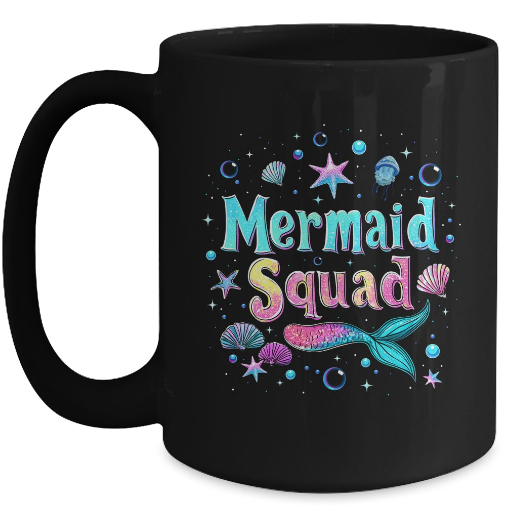 Funny Cute Mermaid Squad Birthday Party Daughter Girls Mug | siriusteestore