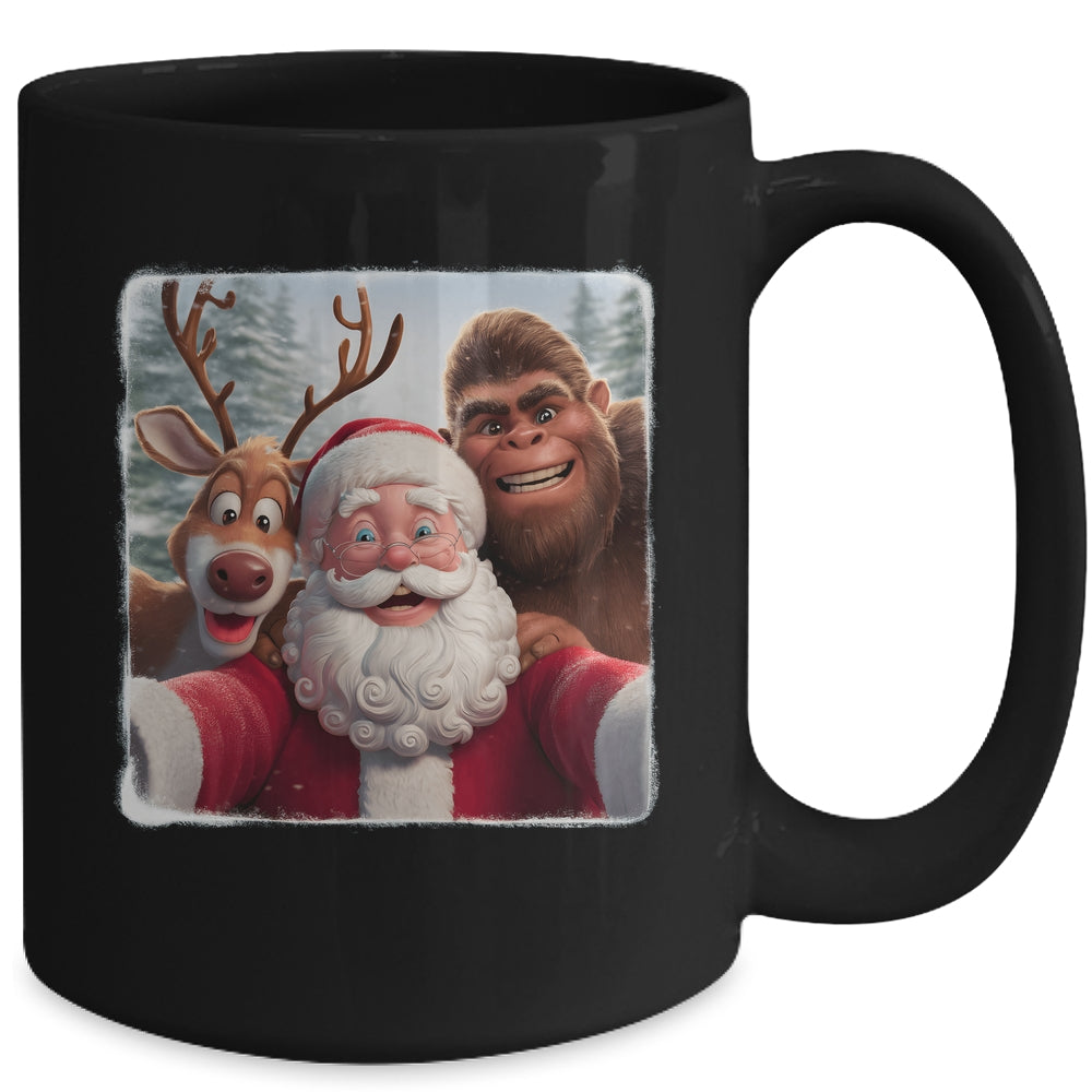 Funny Cute Reindeer Bigfoot Santa Selfie Christmas Xmas Mug | siriusteestore