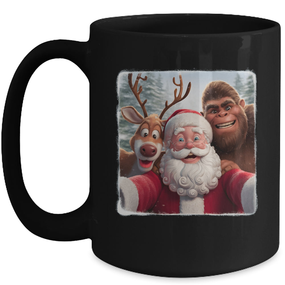 Funny Cute Reindeer Bigfoot Santa Selfie Christmas Xmas Mug | siriusteestore
