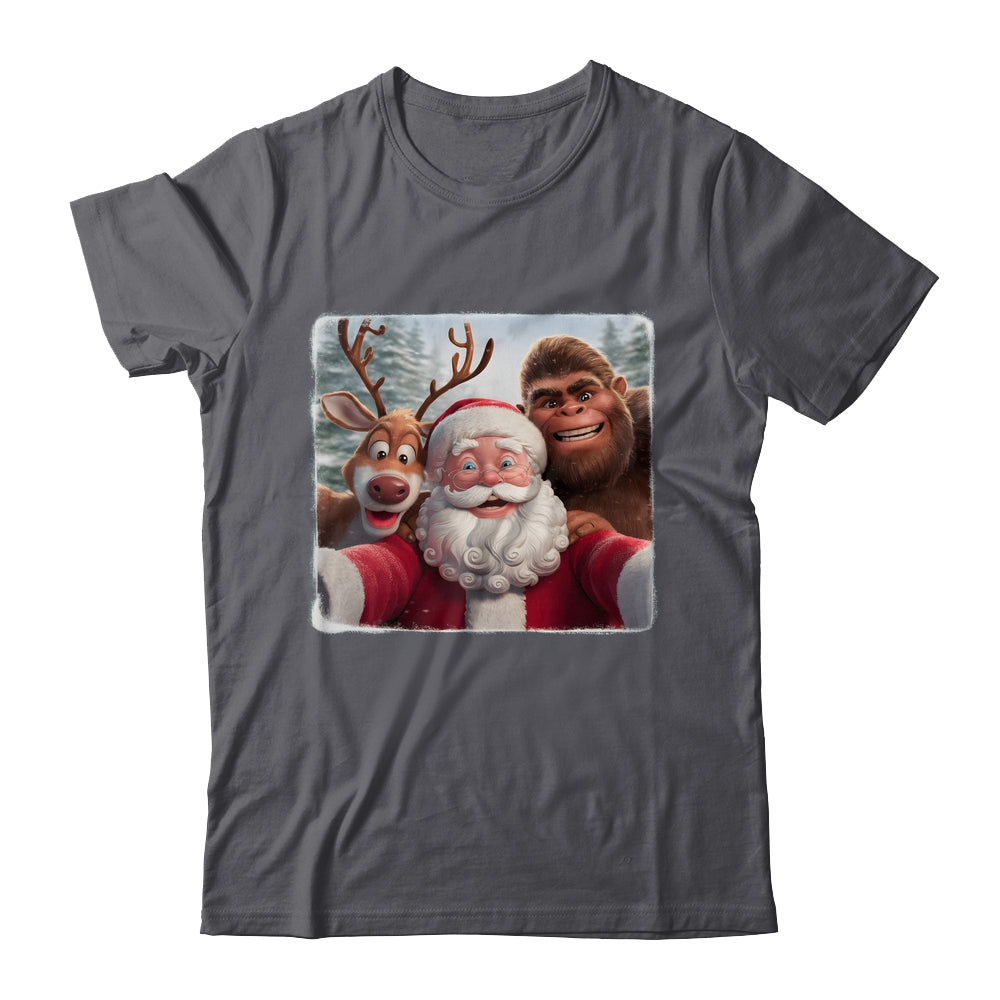 Funny Cute Reindeer Bigfoot Santa Selfie Christmas Xmas Shirt & Sweatshirt | siriusteestore