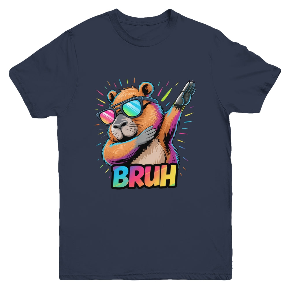 Funny Dabbing Capy Bruh Teens Youth Kids Meme Rodent Lovers Youth Shirt | siriusteestore