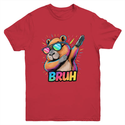 Funny Dabbing Capy Bruh Teens Youth Kids Meme Rodent Lovers Youth Shirt | siriusteestore