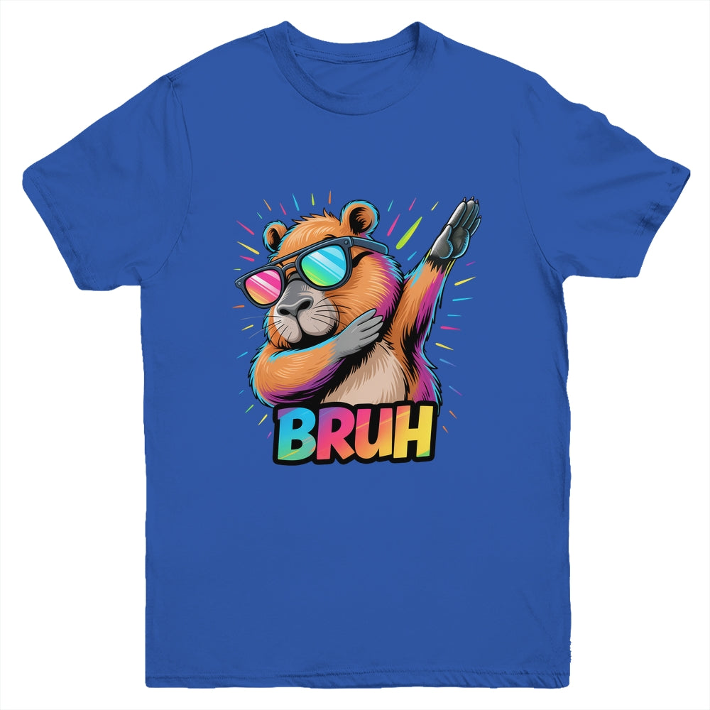 Funny Dabbing Capy Bruh Teens Youth Kids Meme Rodent Lovers Youth Shirt | siriusteestore