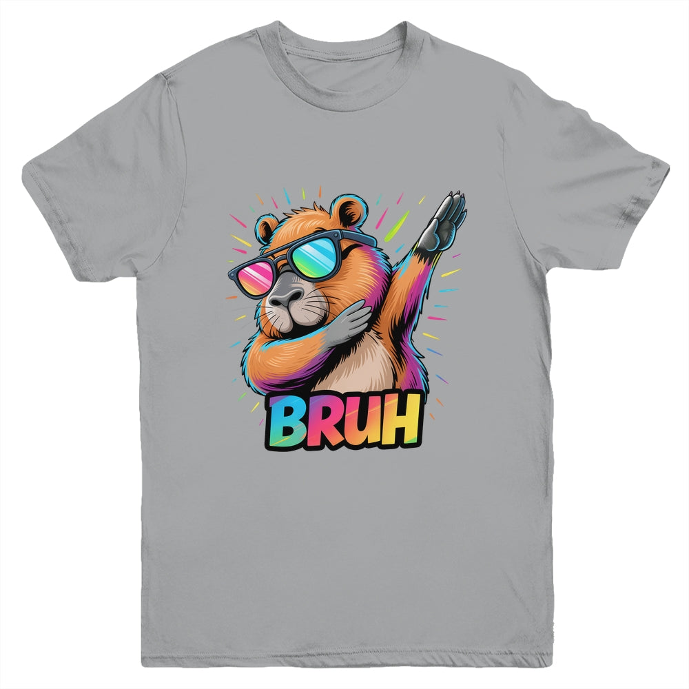 Funny Dabbing Capy Bruh Teens Youth Kids Meme Rodent Lovers Youth Shirt | siriusteestore
