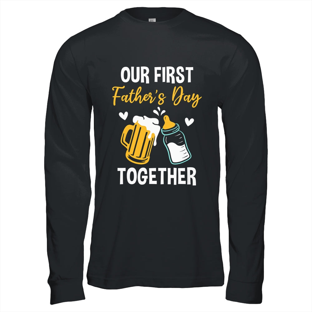 Funny Dad And Son Our First Fathers Day Together 2024 Papa Shirt & Hoodie | siriusteestore