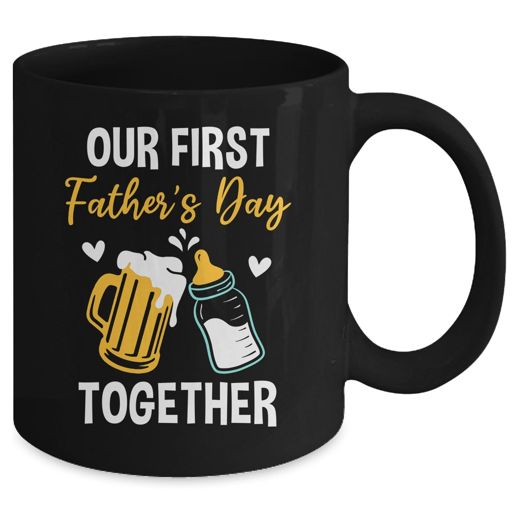 Funny Dad And Son Our First Fathers Day Together 2024 Papa Mug | siriusteestore