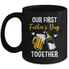 Funny Dad And Son Our First Fathers Day Together 2024 Papa Mug | siriusteestore