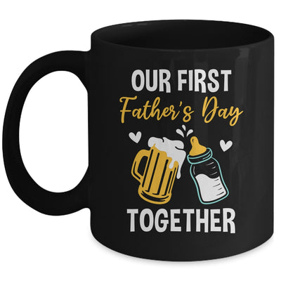 Funny Dad And Son Our First Fathers Day Together 2024 Papa Mug | siriusteestore