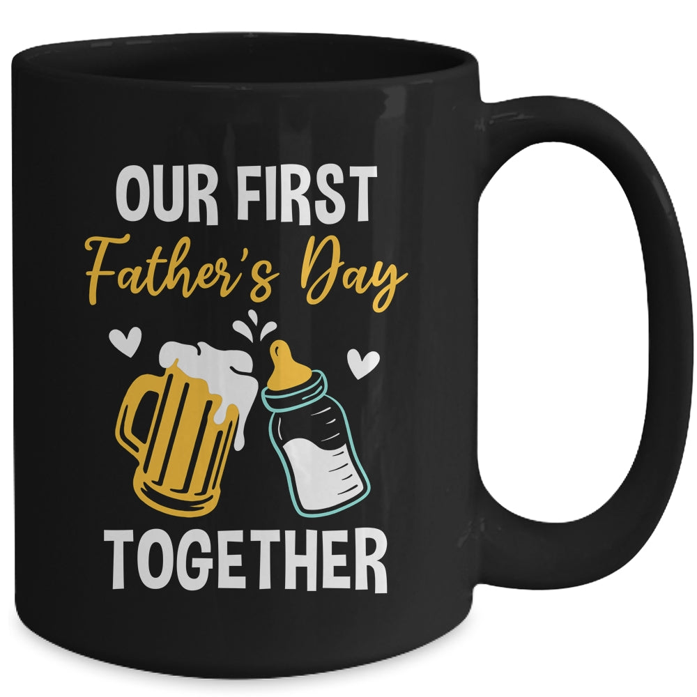 Funny Dad And Son Our First Fathers Day Together 2024 Papa Mug | siriusteestore