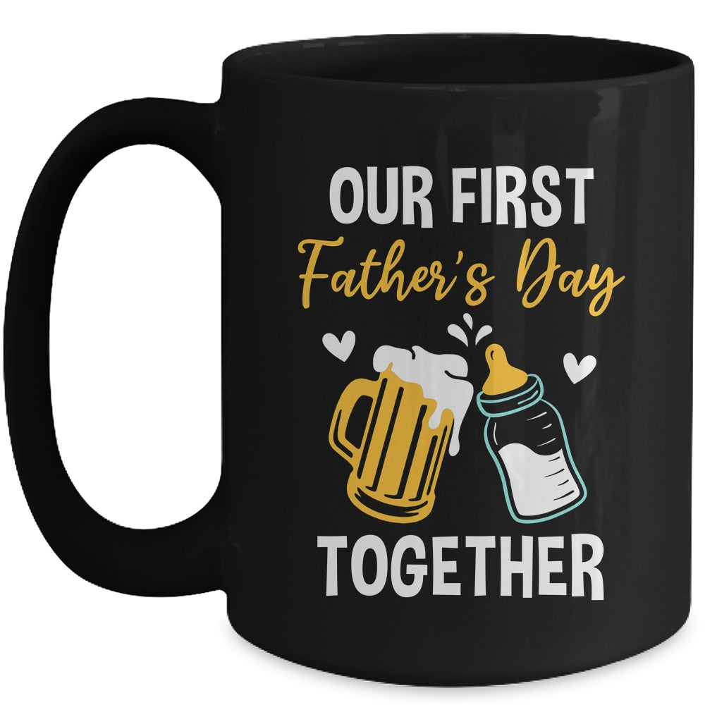 Funny Dad And Son Our First Fathers Day Together 2024 Papa Mug | siriusteestore