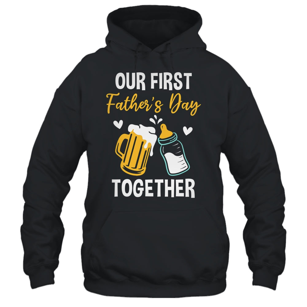 Funny Dad And Son Our First Fathers Day Together 2024 Papa Shirt & Hoodie | siriusteestore