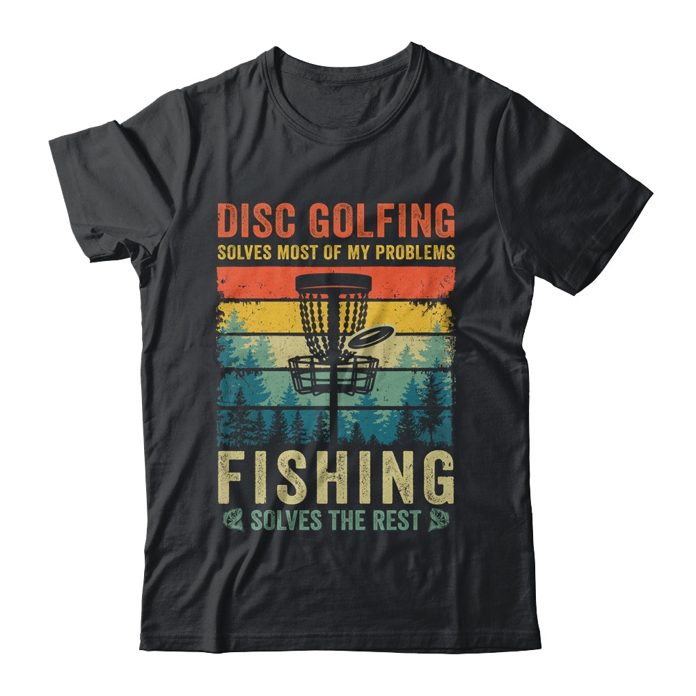 Funny Disc Golf Disc Golfing And Fishing For Dad Grandpa Men Shirt & Tank Top | siriusteestore