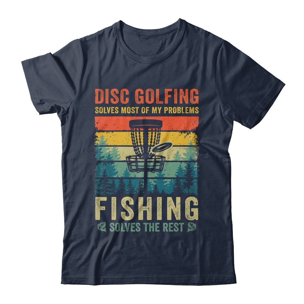 Funny Disc Golf Disc Golfing And Fishing For Dad Grandpa Men Shirt & Tank Top | siriusteestore