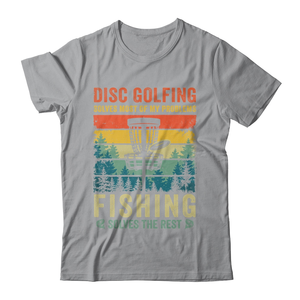Funny Disc Golf Disc Golfing And Fishing For Dad Grandpa Men Shirt & Tank Top | siriusteestore