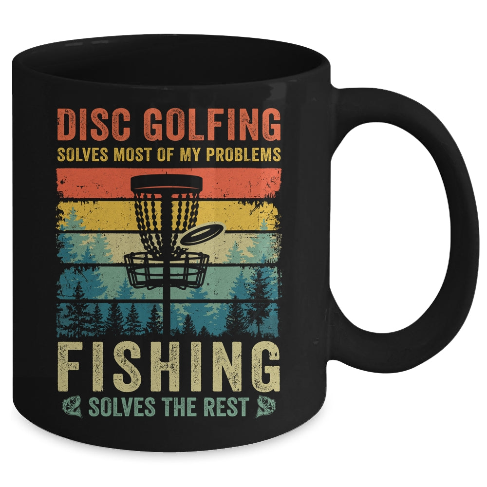 Funny Disc Golf Disc Golfing And Fishing For Dad Grandpa Men Mug | siriusteestore