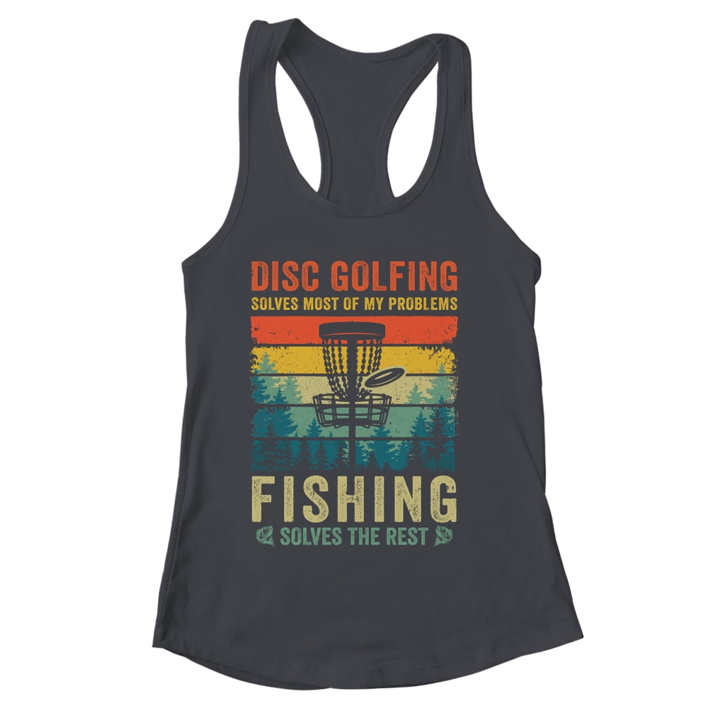 Funny Disc Golf Disc Golfing And Fishing For Dad Grandpa Men Shirt & Tank Top | siriusteestore