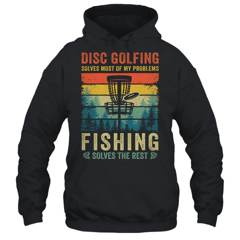 Funny Disc Golf Disc Golfing And Fishing For Dad Grandpa Men Shirt & Tank Top | siriusteestore