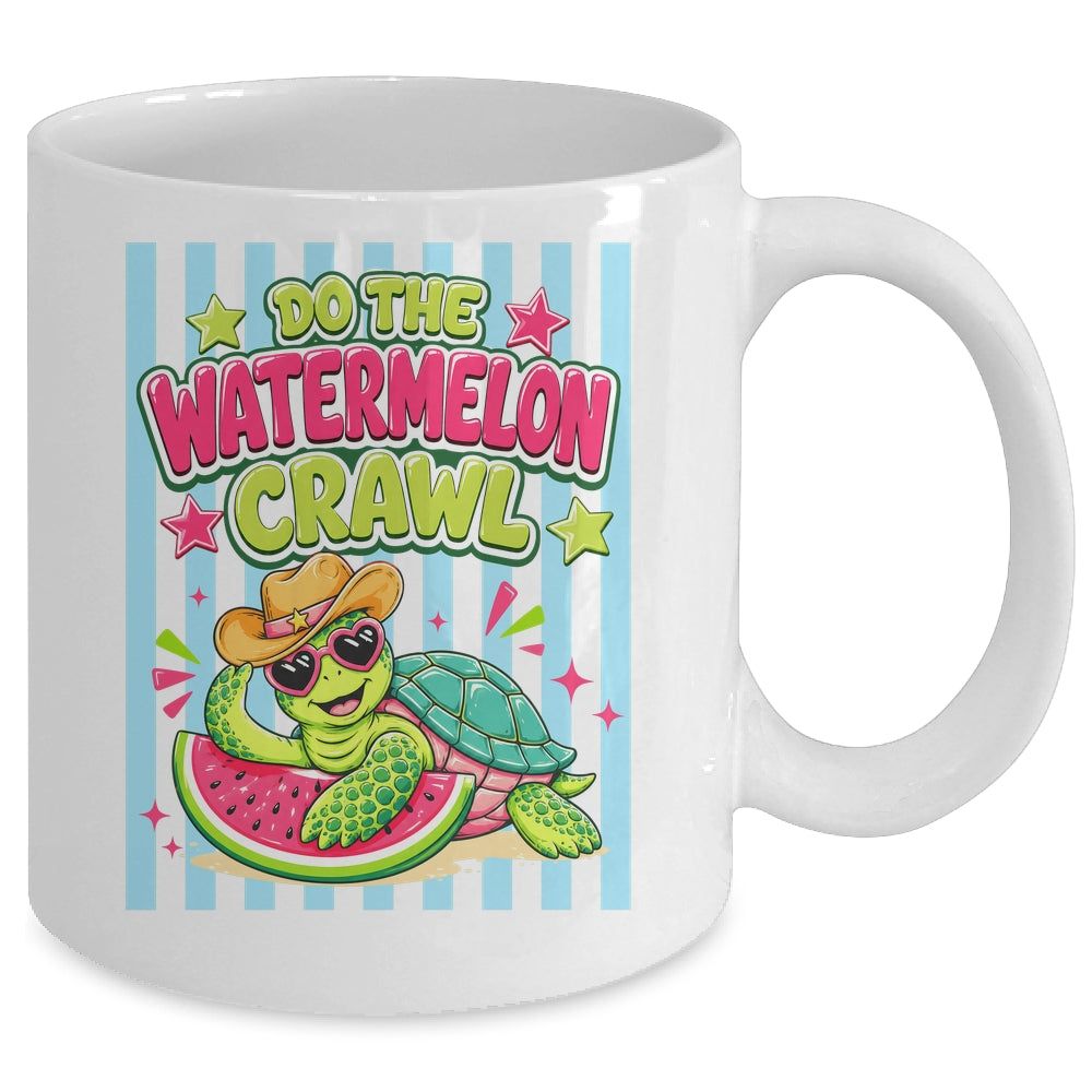 Funny Do The Watermelon Crawl Striped Turtle Summer Beach Mug | siriusteestore