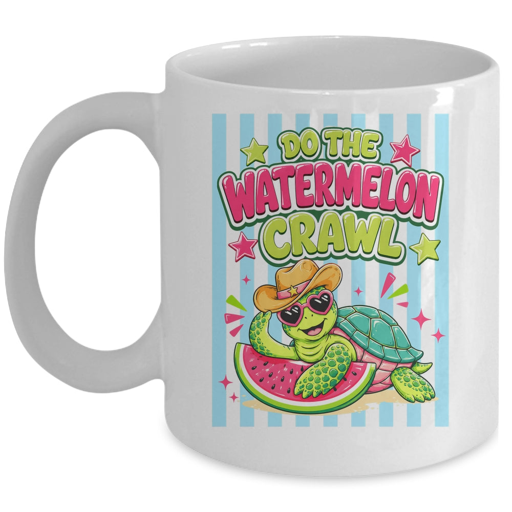 Funny Do The Watermelon Crawl Striped Turtle Summer Beach Mug | siriusteestore