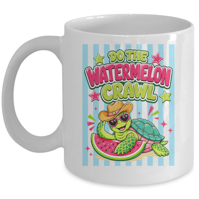 Funny Do The Watermelon Crawl Striped Turtle Summer Beach Mug | siriusteestore