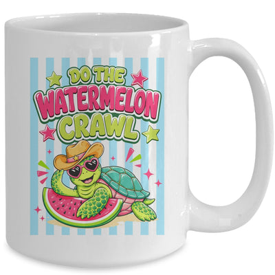 Funny Do The Watermelon Crawl Striped Turtle Summer Beach Mug | siriusteestore