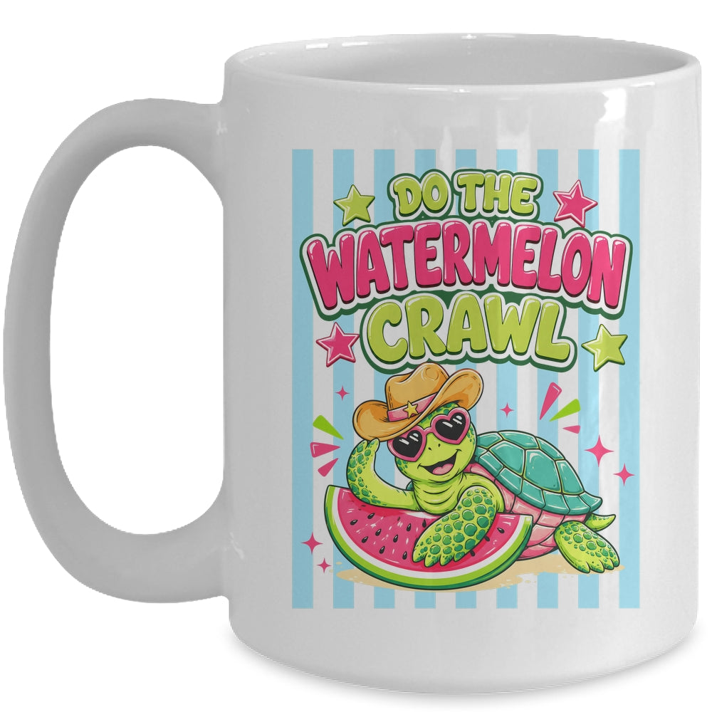 Funny Do The Watermelon Crawl Striped Turtle Summer Beach Mug | siriusteestore