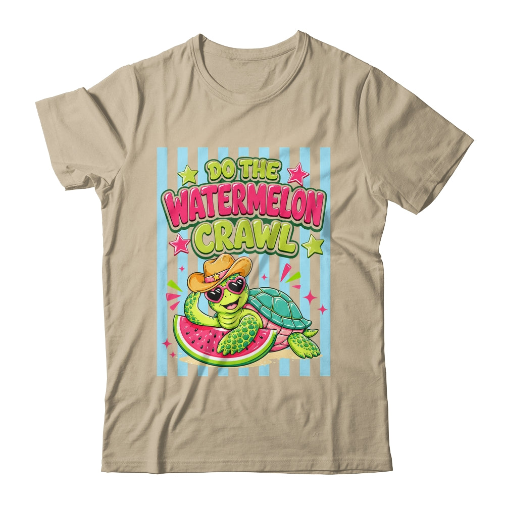 Funny Do The Watermelon Crawl Striped Turtle Summer Beach Shirt & Tank Top | siriusteestore