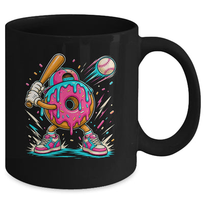 Funny Donut Playing Baseball Drip Ice Dream Boys Kids Mug | siriusteestore