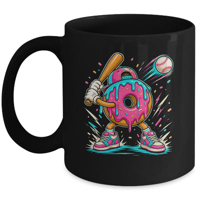 Funny Donut Playing Baseball Drip Ice Dream Boys Kids Mug | siriusteestore