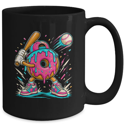 Funny Donut Playing Baseball Drip Ice Dream Boys Kids Mug | siriusteestore