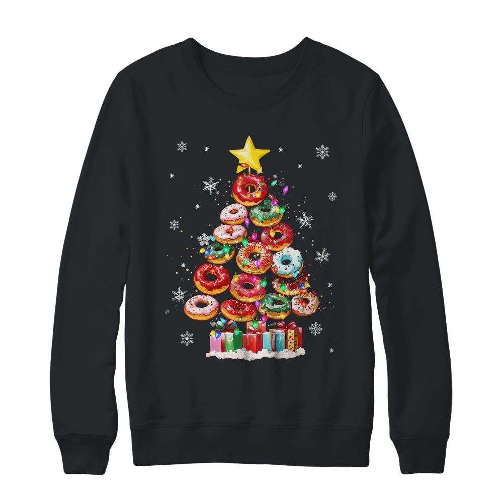 Funny Donuts Christmas Tree Lights Xmas Women Boys Girls Shirt & Sweatshirt | siriusteestore