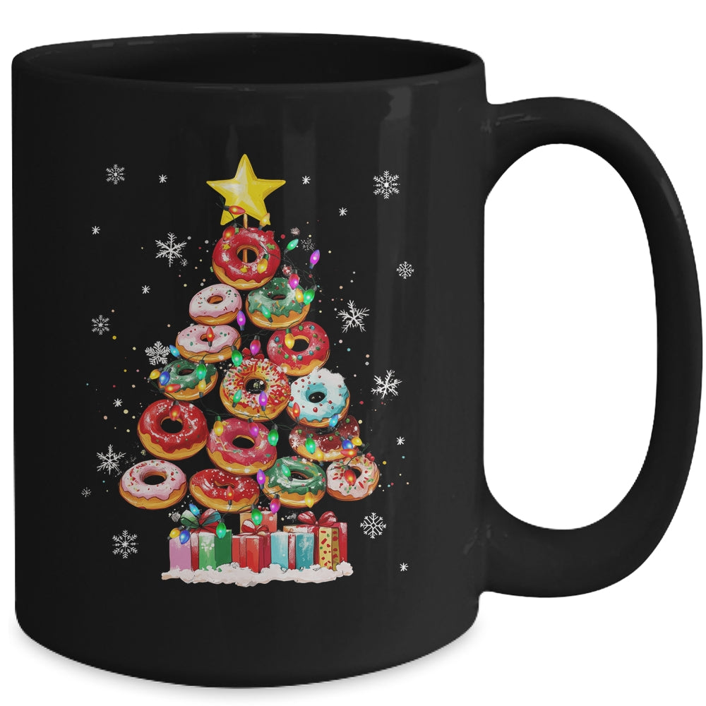 Funny Donuts Christmas Tree Lights Xmas Women Boys Girls Mug | siriusteestore