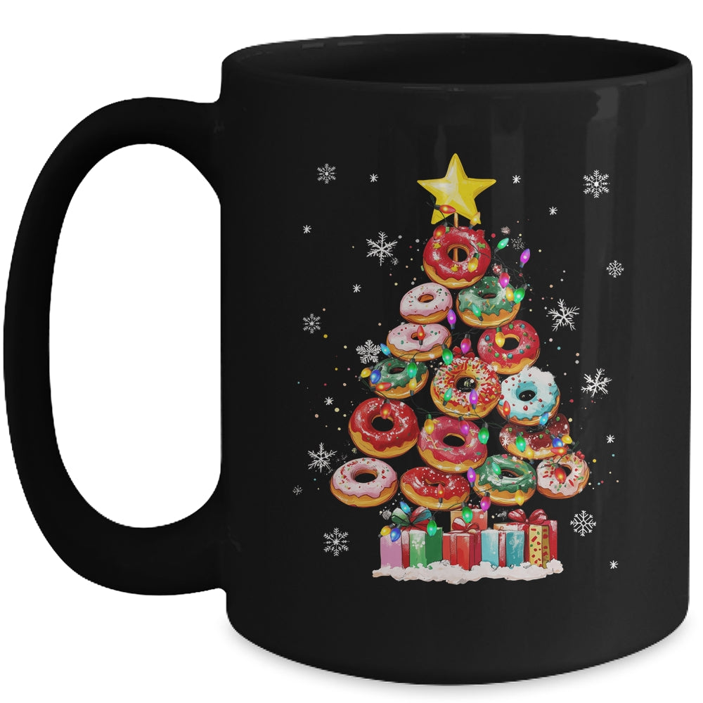 Funny Donuts Christmas Tree Lights Xmas Women Boys Girls Mug | siriusteestore