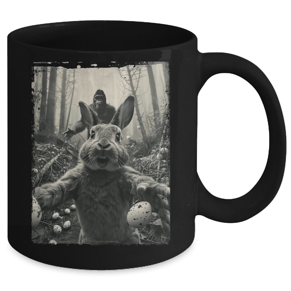 Funny Easter Bunny Selfie Bigfoot And UFO Funny Men Women Mug | siriusteestore
