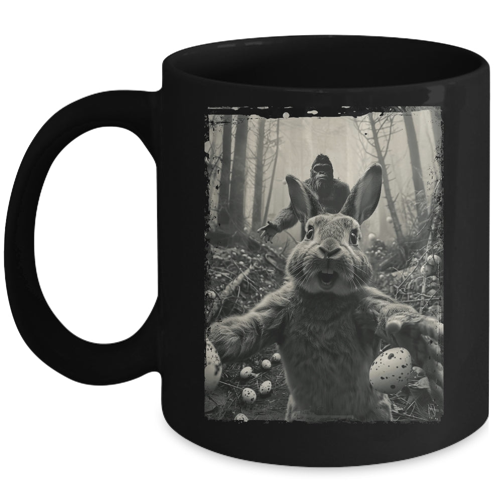 Funny Easter Bunny Selfie Bigfoot And UFO Funny Men Women Mug | siriusteestore