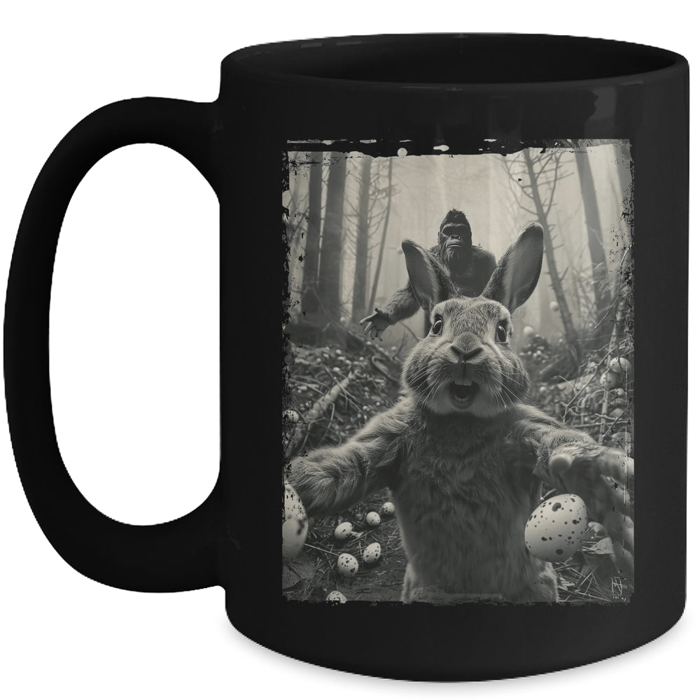 Funny Easter Bunny Selfie Bigfoot And UFO Funny Men Women Mug | siriusteestore