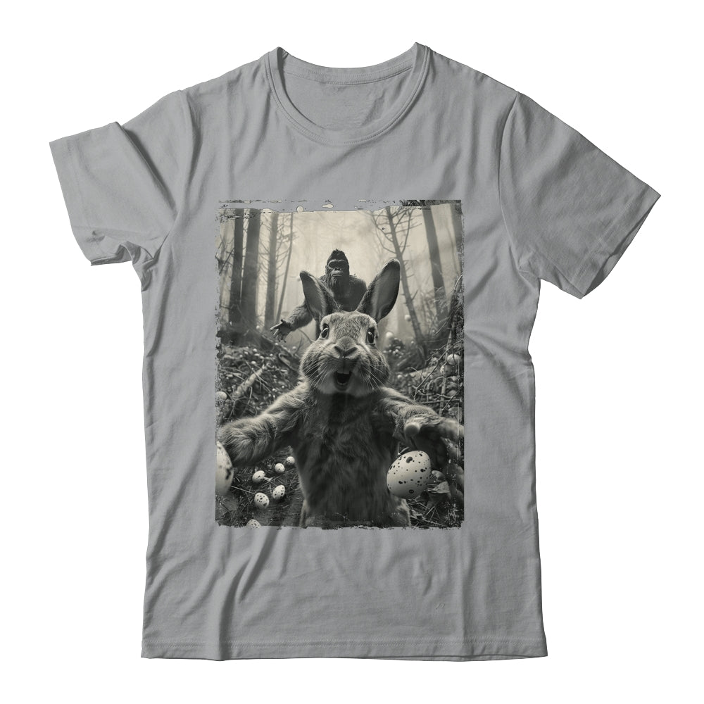 Funny Easter Bunny Selfie Bigfoot And UFO Funny Men Women Shirt & Hoodie | siriusteestore