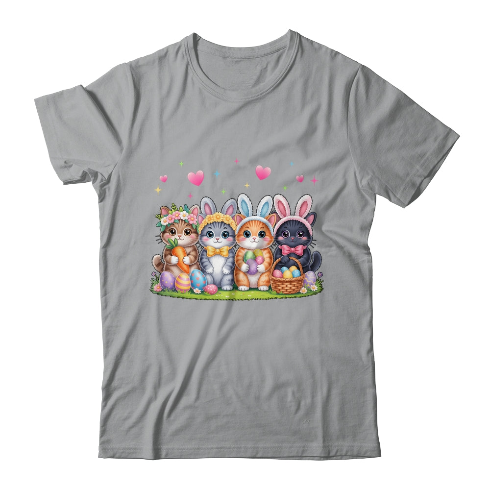 Funny Easter Cats Ears Bunny Eggs Spring For Women Men Kids Shirt & Hoodie | siriusteestore