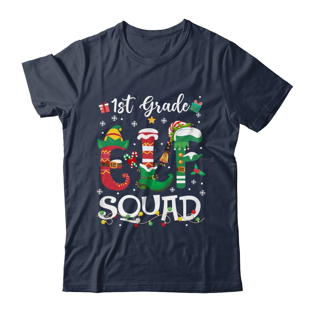 Funny Elf Squad 1st Grade Teacher Student Christmas Xmas Shirt & Sweatshirt | siriusteestore