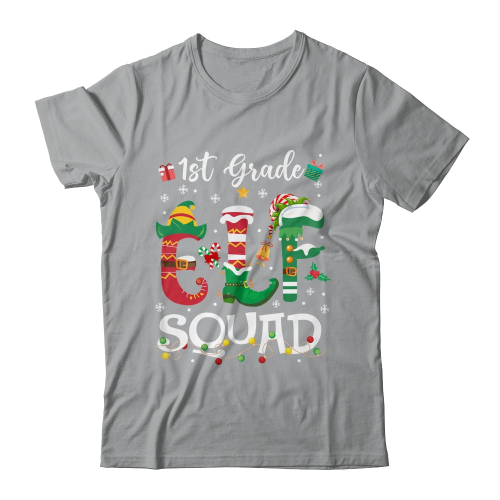 Funny Elf Squad 1st Grade Teacher Student Christmas Xmas Shirt & Sweatshirt | siriusteestore