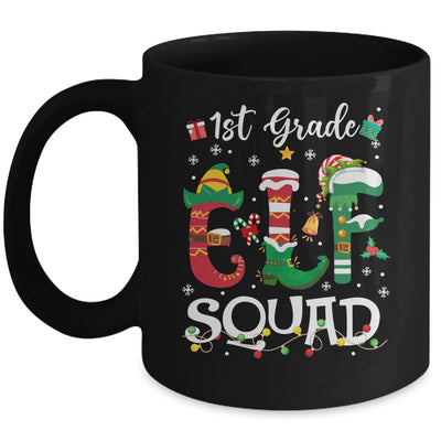 Funny Elf Squad 1st Grade Teacher Student Christmas Xmas Mug | siriusteestore