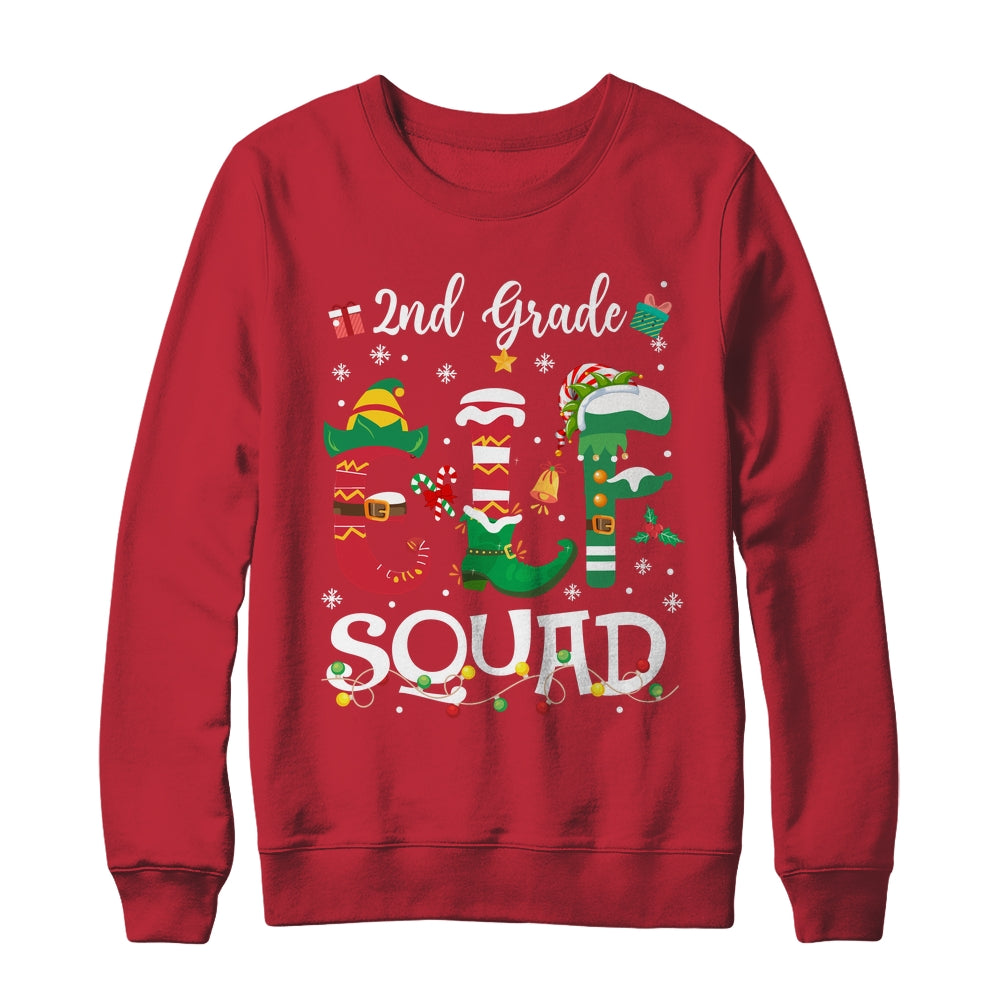 Funny Elf Squad 2nd Grade Teacher Student Christmas Xmas Shirt & Sweatshirt | siriusteestore