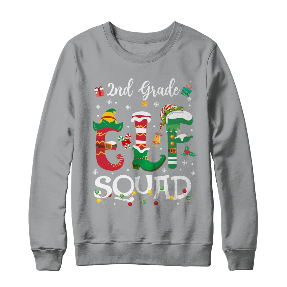 Funny Elf Squad 2nd Grade Teacher Student Christmas Xmas Shirt & Sweatshirt | siriusteestore
