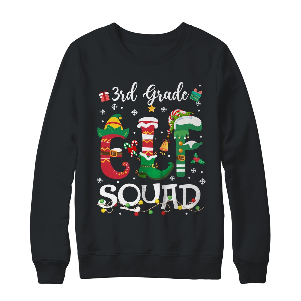 Funny Elf Squad 3rd Grade Teacher Student Christmas Xmas Shirt & Sweatshirt | siriusteestore